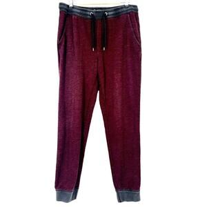 American Eagle Mens Joggers Sweatpants Maroon Pull On Pockets Lounge Size M